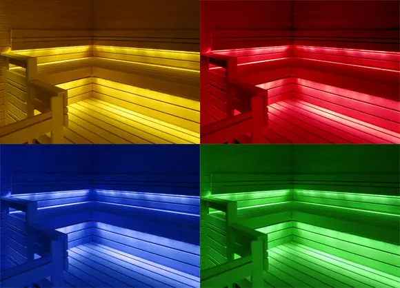 Комплект потолочного освещения в сауне Premier MINI RGBWx2, 8,5м. +180С