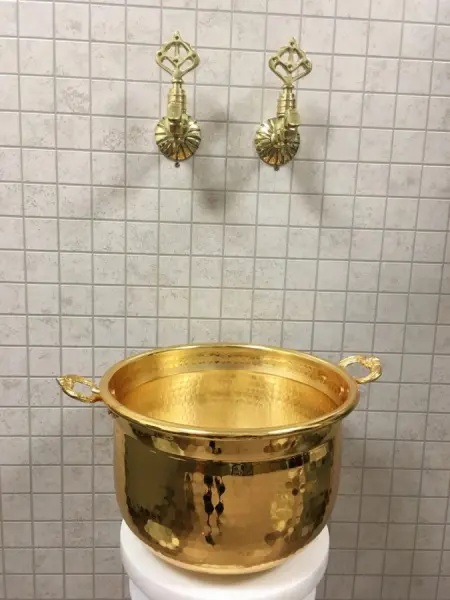 Чаша для получения пены медная, диаметр 31см, ЕМ-10G, золото