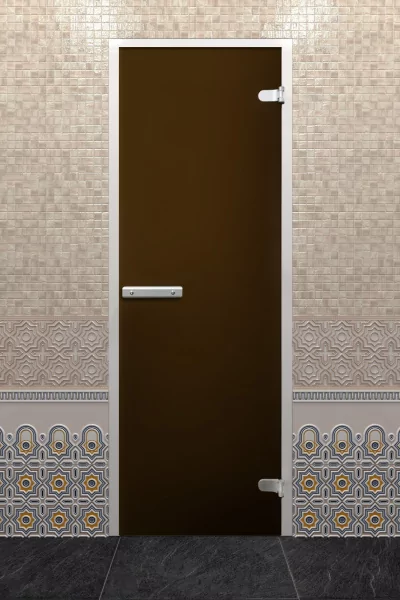 Дверь для турецкой парной DoorWood Hamam Light 800мм х 2000мм, бронза
