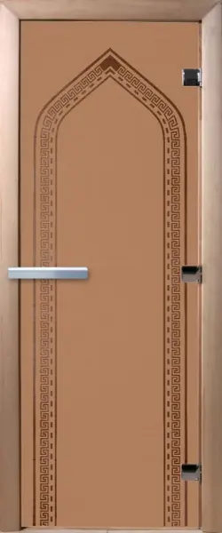 Дверь для сауны DoorWood Арка, 700мм х 2000мм, без порога, бронза матовая, коробка ольха