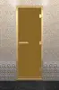 Дверь для турецкой парной DoorWood 700мм х 1900мм, золотой профиль, бронза матовая