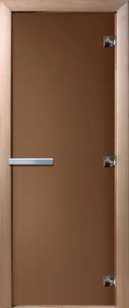 Дверь для сауны DoorWood, 800мм х 1800мм, без порога, бронза матовая, коробка ольха