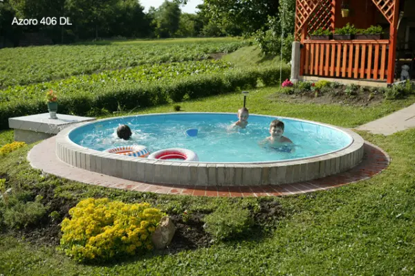 Морозоустойчивый бассейн Azuro Deluxe круглый 640х120см, чаша 0,325мм, 406DL Basic