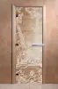 Дверь для сауны DoorWood Мишки, 700мм х 1900мм, без порога, прозрачная, коробка ольха