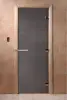 Дверь для сауны DoorWood Графит, 600мм х 1900мм, без порога, серое, коробка ольха