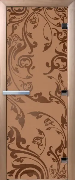 Дверь для сауны DoorWood Венеция, 700мм х 1700мм, без порога, бронза матовая, коробка ольха