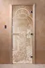 Дверь для сауны DoorWood Жар-птица, 700мм х 1900мм, без порога, прозрачная, коробка ольха