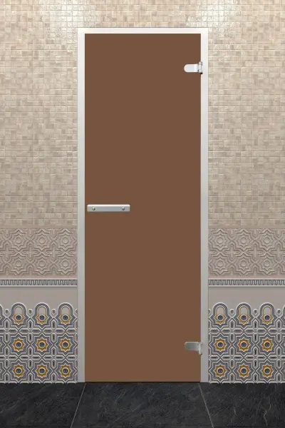 Дверь для турецкой парной DoorWood Hamam Light 800мм х 2000мм, бронза матовая