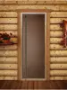 Дверь для сауны DoorWood Престиж Flash Royal, 700мм х 1900мм, порог, бронза матовая, коробка ольха