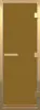 Дверь для турецкой парной DoorWood 700мм х 1900мм, золотой профиль, бронза матовая