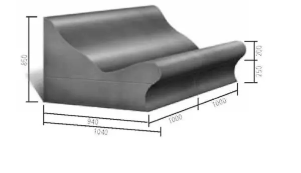 Лежак для хамама Forma 850х1040x1000мм