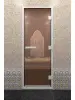 Дверь для турецкой парной DoorWood 700мм х 1800мм, стекло бронза