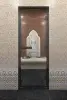 Дверь для турецкой парной DoorWood 700мм х 1900мм, черный профиль, стекло прозрачное