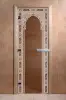 Дверь для сауны DoorWood Восточная Арка, 700мм х 1900мм, без порога, бронза, коробка ольха