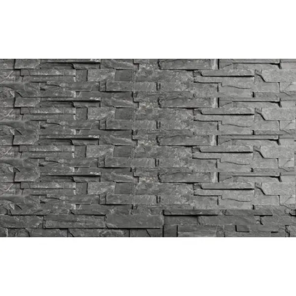 Плитка из натурального камня, сланец чёрный 150х600 мм (уп. 7 шт)