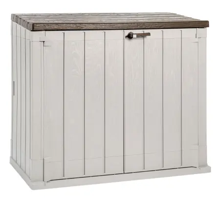 Пластиковый шкаф для улицы Toomax Wood Style 1270л, серый/коричневый