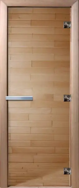 Дверь для сауны DoorWood, 900мм х 2000мм, без порога, прозрачная, коробка ольха