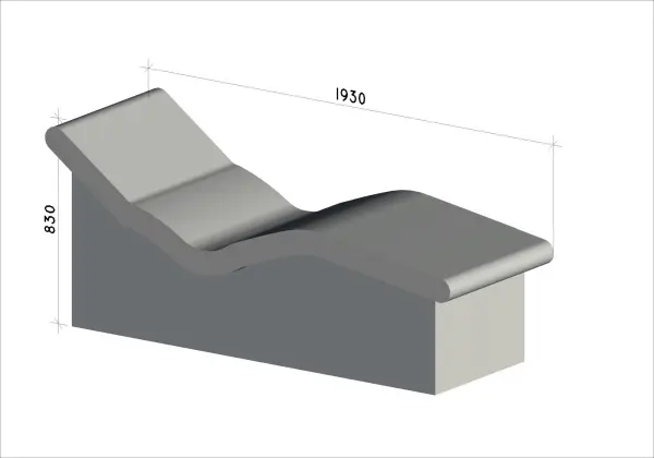 Лежак для хамама Corpo 830х1930х700мм