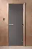 Дверь для сауны DoorWood Графит, 700мм х 1900мм, без порога, серое матовое, коробка ольха