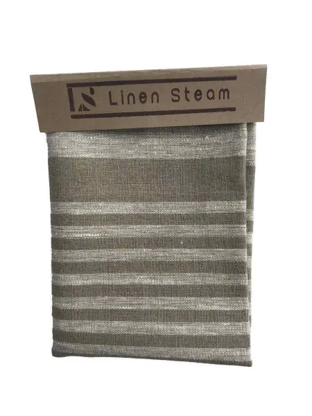 Набор для сауны подарочный Linen Steam Cappuccino Premium, лён 100%, подушка, подстилка