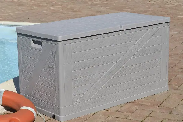 Садовый ящик-сундук пластиковый Toomax Wood Line 420L, grey