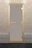 Дверь для турецкой парной DoorWood 700мм х 1900мм, золотой профиль, сатин