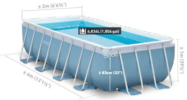 Каркасный бассейн Intex 400х200х100см, фильтр-насос и лестница, 26788
