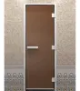 Дверь для турецкой парной DoorWood 710мм х 1900мм, без порога, стекло бронза матовая