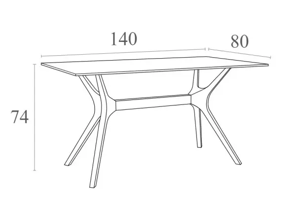 Стол садовый из пластика Siesta Ibiza table 140, dark grey