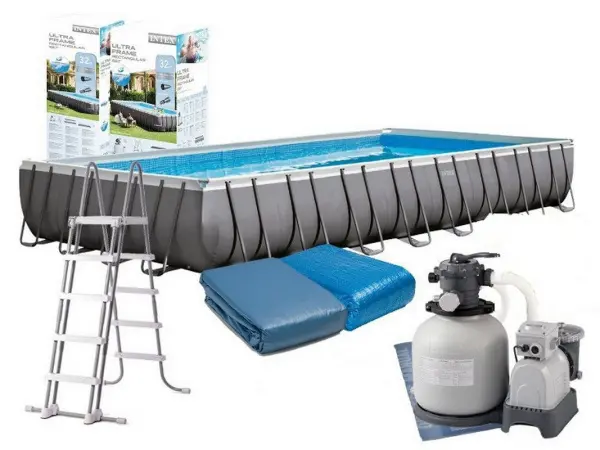 Каркасный бассейн Intex 975x488x132см, фильтр-насос и лестница в комплекте, 26374