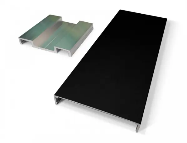 Комплект алюминиевых наличников для дверей MaybahGlass, цвет черный