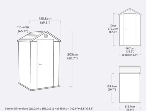 Сарай пластиковый Keter Darvin 4x4' ft, graphite