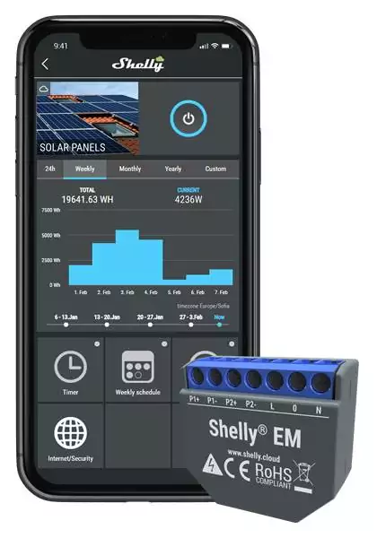Умный счётчик энергии Wi-Fi, Shelly EM