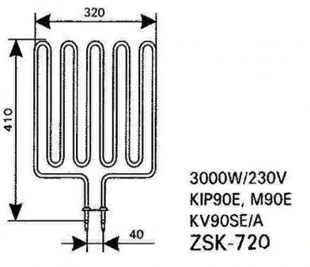 Нагревательный элемент Harvia ZSK-720 мощность 3,0 кВт / 230В