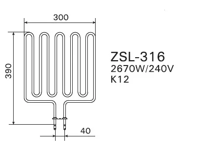 Нагревательный элемент Harvia SPZSL-316 (ZSL-316) мощность 2,67 кВт / 230В
