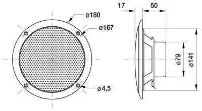 Акустическая колонка для сауны и хамама Harvia FR16WP, 80 W, SACK08016, 16 см