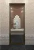 Дверь DoorWood бронза для хамама, 700 х 1900 мм, бронзовый профиль, с коробкой