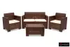 Комплект пластиковой мебели под ротанг B:Rattan Nebrаska 2 Set, коричневый - диван, 2 кресла и квадратный столик