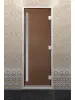 Стеклянная дверь DoorWood Prestige (Престиж) для хамам 700 мм х 1900 мм, бронза матовая,коробка алюминий