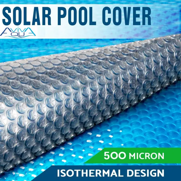 Солнечное покрывало для бассейнов Aquaviva Platinum Bubbles серебро/голубой (4х50м, 500 мкм)