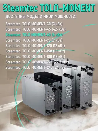 Парогенератор Steamtec MOMENT-60 для хамама с пультом управления