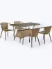 Комплект садовой мебели из искусственного ротанга T198D/Y137B-W56 Light Brown 4Pcs