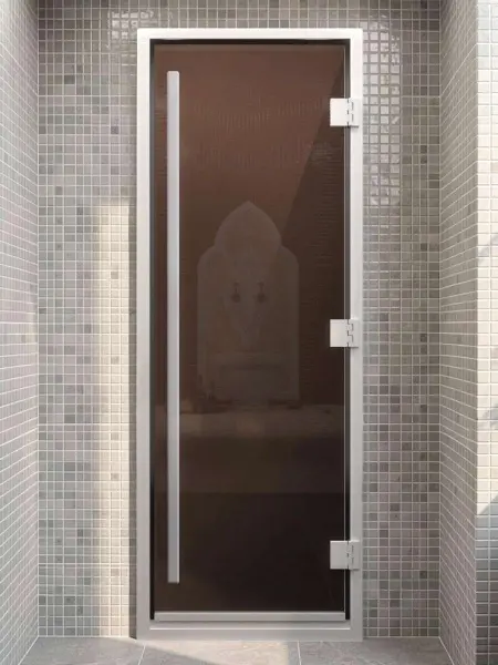 Дверь для турецкой парной DoorWood Prestige 800мм х 2000мм, стекло бронза