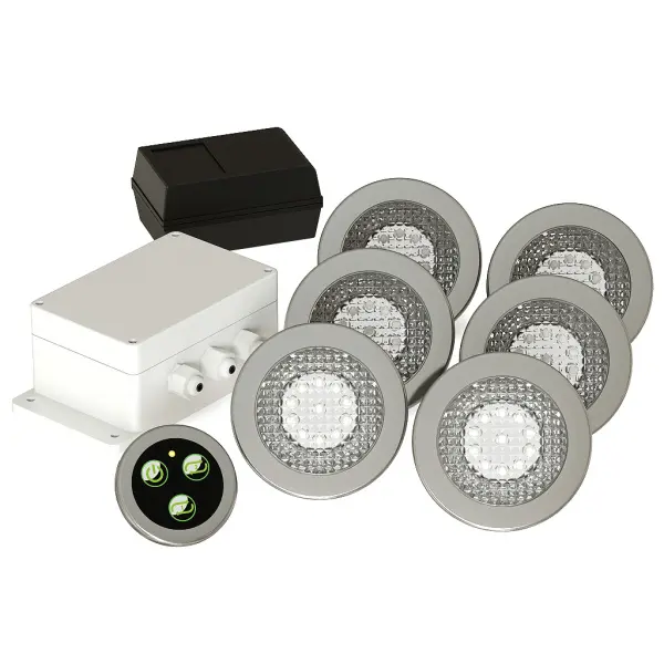 Комплект для хромотерапии Tolo Chrome LED Lights Kit 6 ламп, пульт управления, IP67