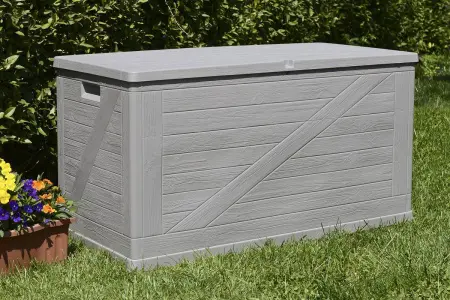 Садовый ящик-сундук пластиковый Toomax Wood Line 420L, grey