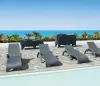 Пластиковое кресло шезлонг Siesta GS 1009, anthracite черное 187 x 73 x 44 см