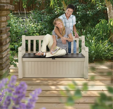 Скамья-сундук Keter Eden garden bench, beige 265L