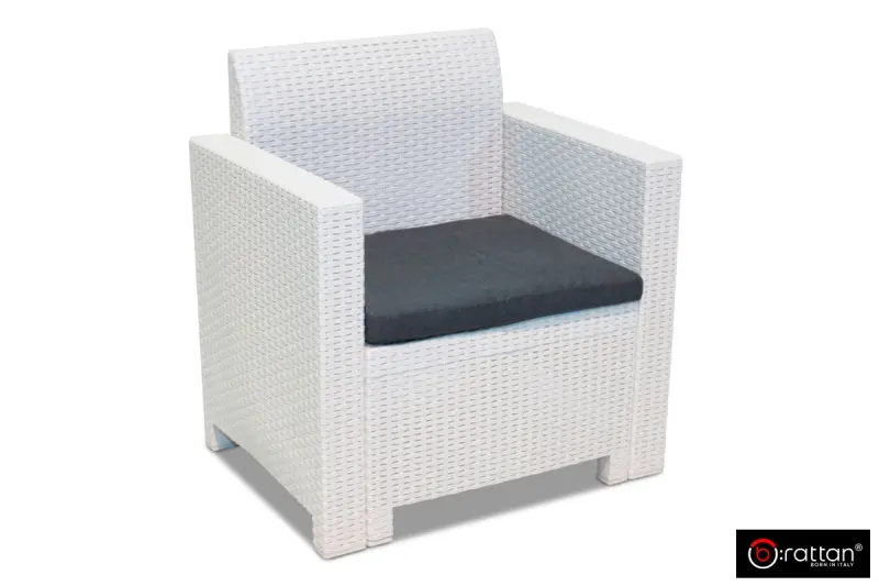 Комплект садовой пластиковой мебели B:Rattan Nebraska Terrace Set на 2 персоны, белый, 2 кресла и кофейный столик