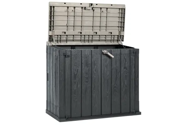 Пластиковый шкаф для улицы Toomax Wood Style 842л, антрацит/серый
