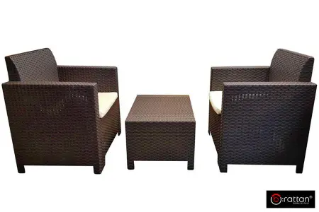 Комплект пластиковой мебели на 2 персоны B:Rattan Nebraska Terrace Set, венге - 2 кресла и кофейный столик